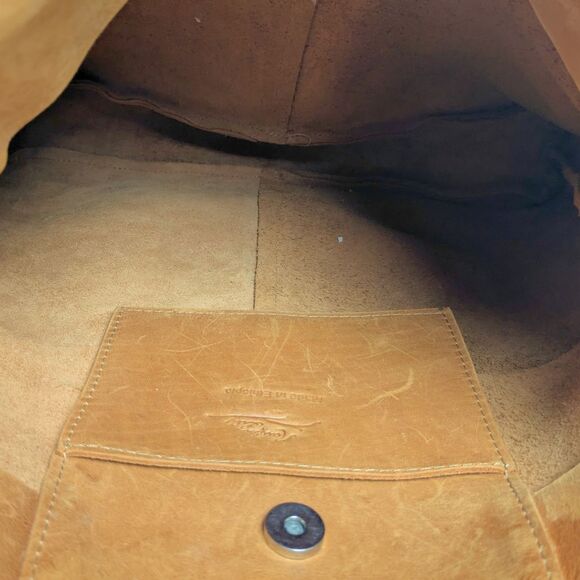 Raven + Lilly Camel Genuine Leather Shoulder Tote Bag - Picture 5 of 6